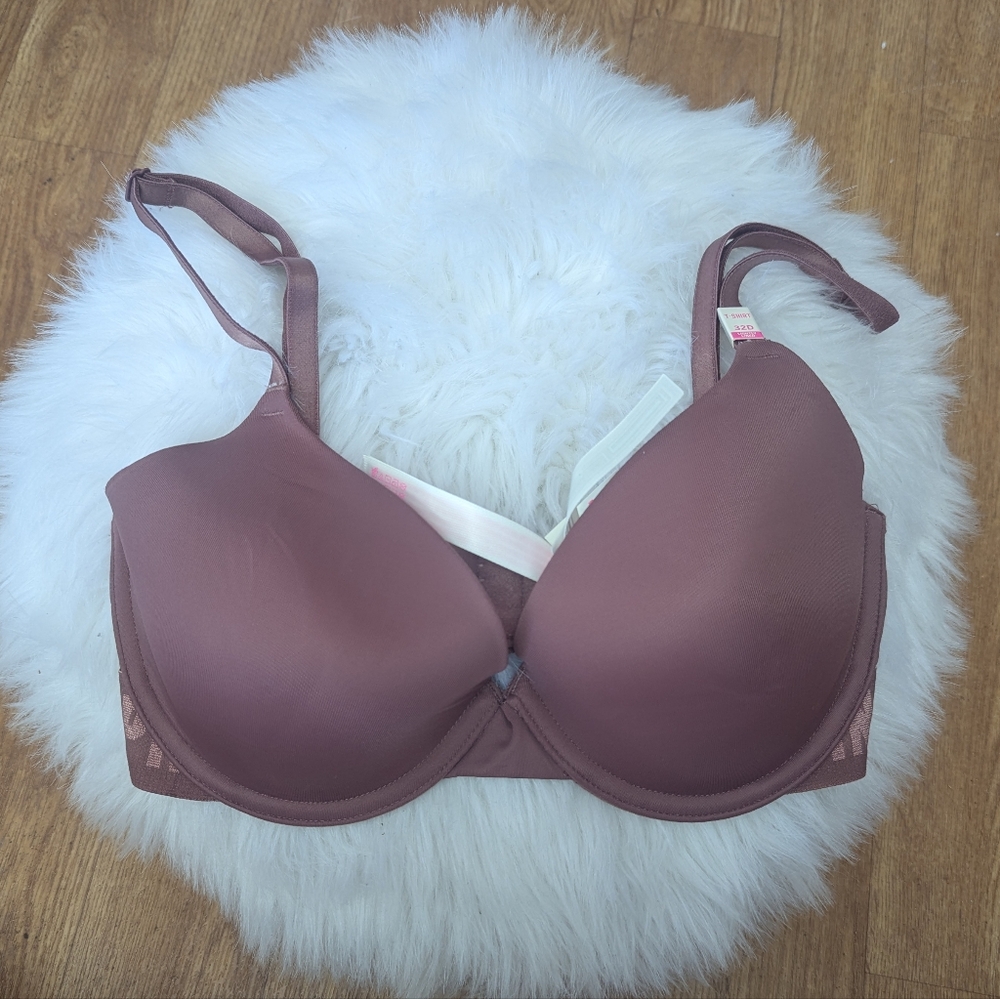 PINK Victoria's Secret Wear Everywhere T-shirt Lightly Lined Dark Mauve